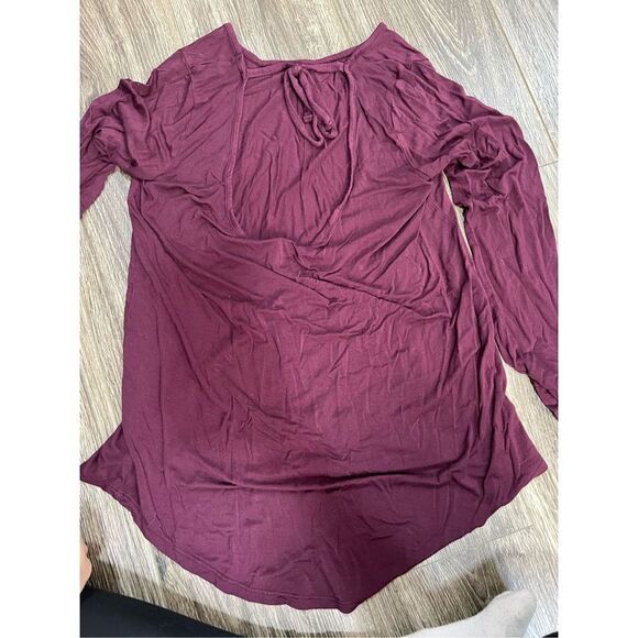 Aerie Plum Long Sleeve Open Back Tee - Picture 3 of 5